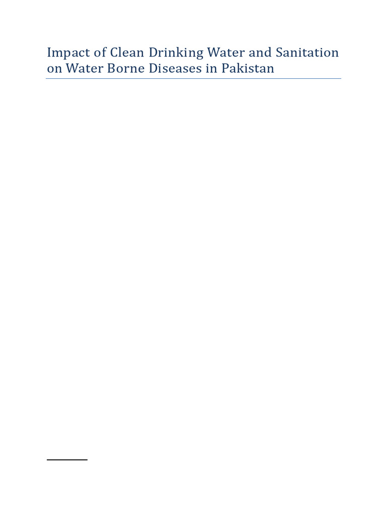 Impact of Safe Drinking Water and Sanitation On Water Born Diseases in ...