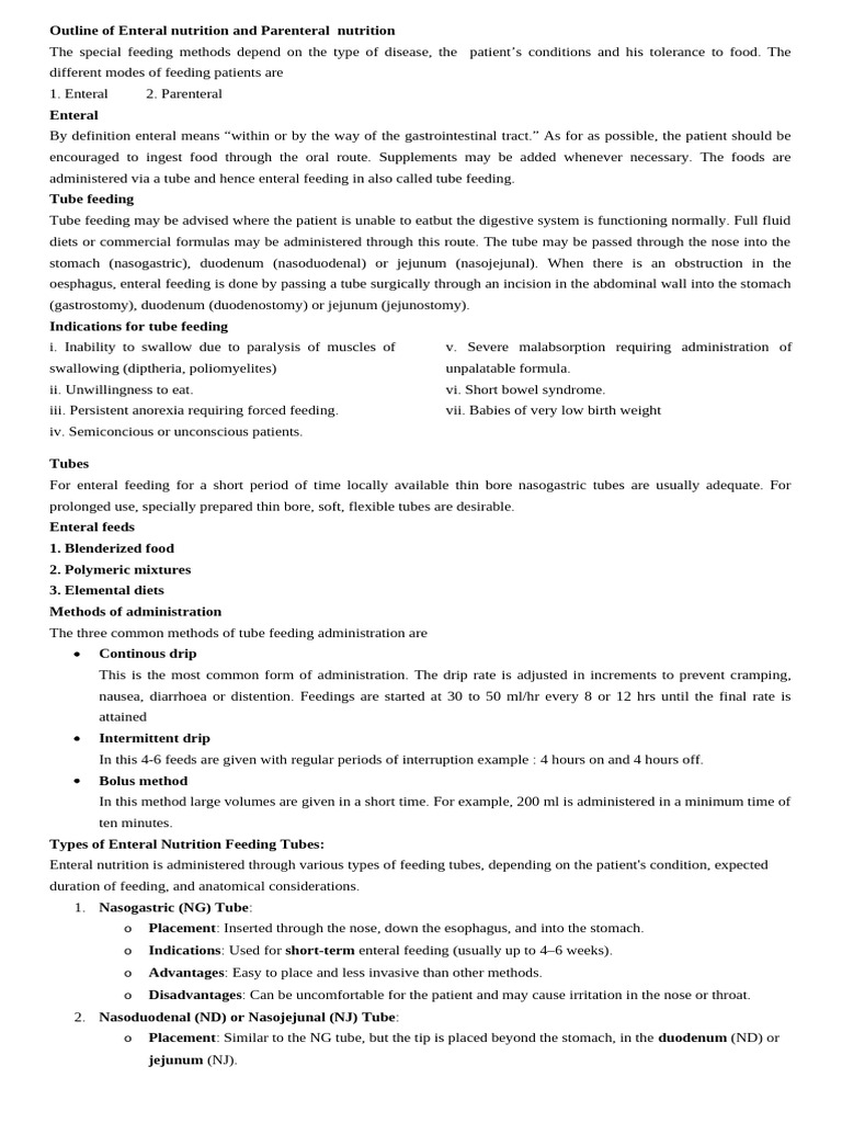 Enteral vs. Parenteral Nutrition Overview | PDF | Clinical Medicine ...