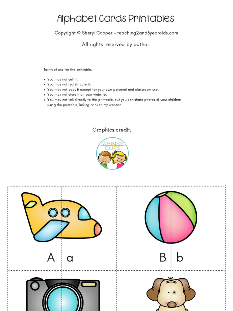 Alphabet Cards Printables for Kids | PDF