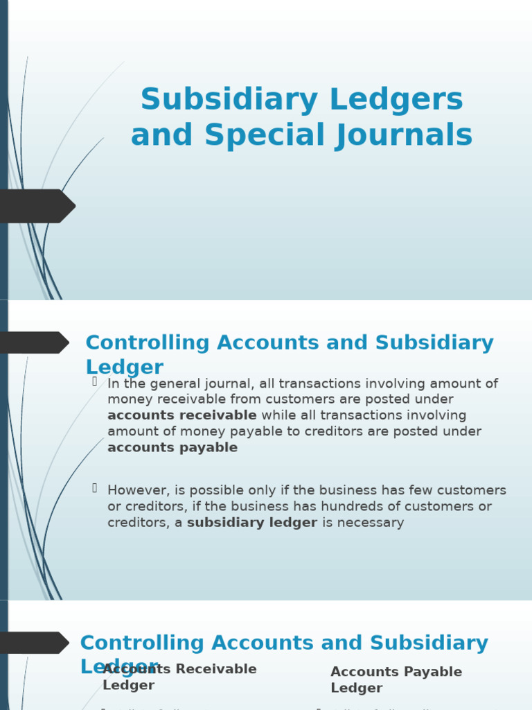 Understanding Subsidiary Ledgers and Journals | PDF | Debits And ...