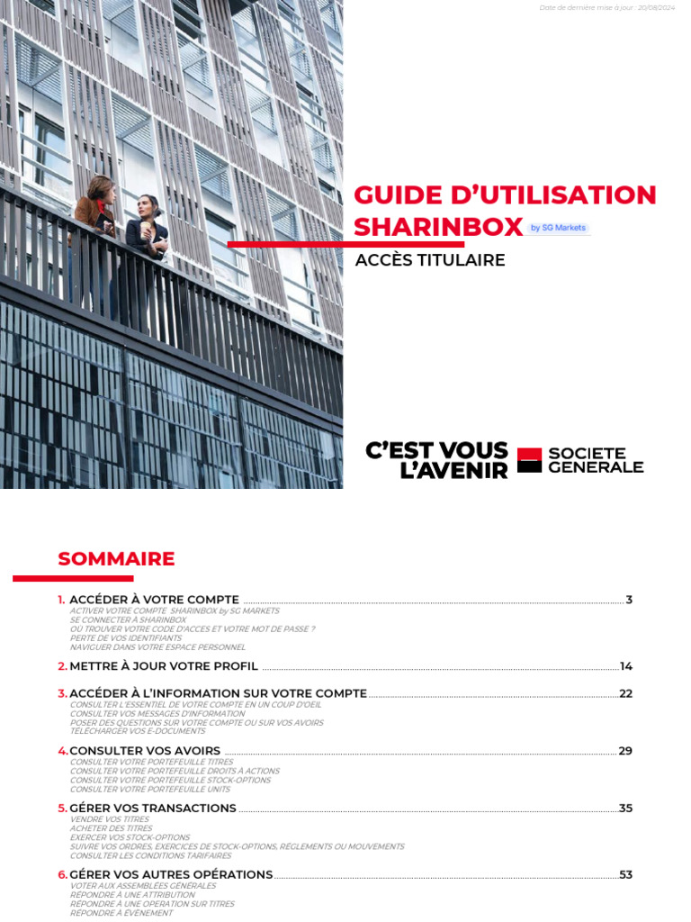 Guide d'utilisation de Sharinbox SG | PDF | Mot de passe | Stock option ...