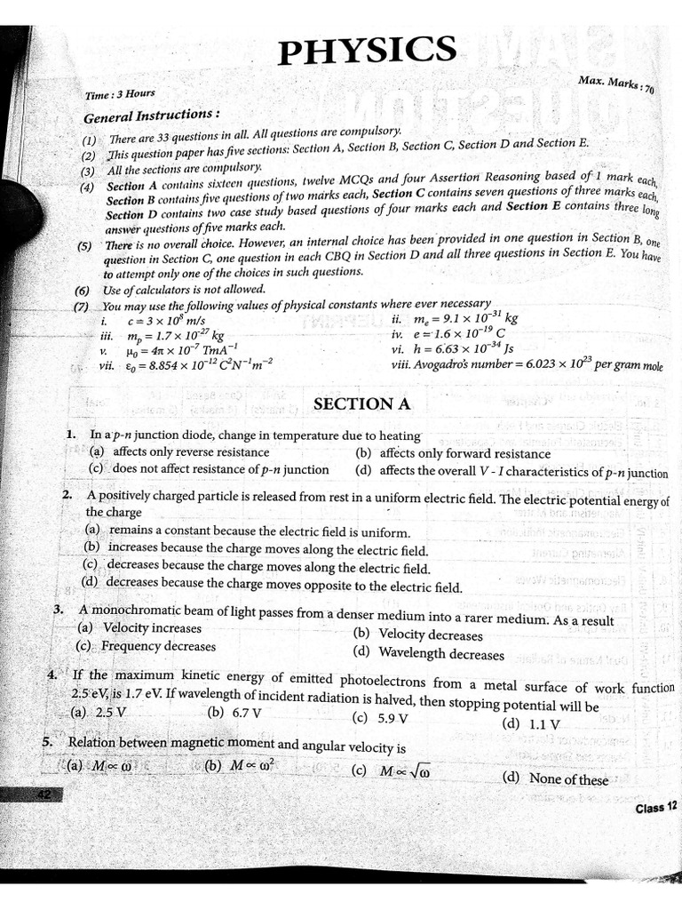 Sample Paper 3 | PDF