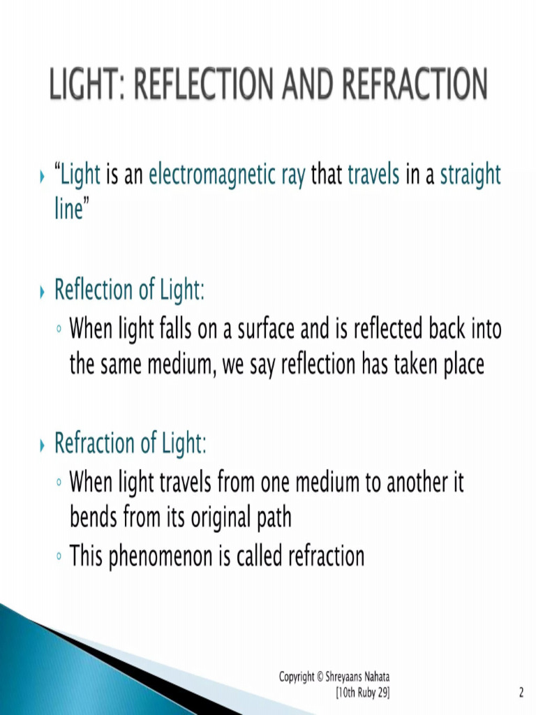 Reflection Refraction | PDF