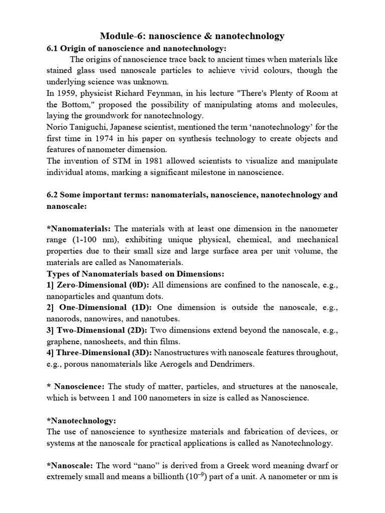 Nanoscience and Nanotechnology Overview | PDF | Nanotechnology ...