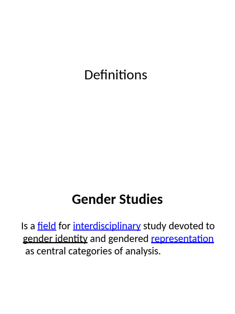 Understanding Gender Studies Concepts | PDF | Gender | Gender Studies
