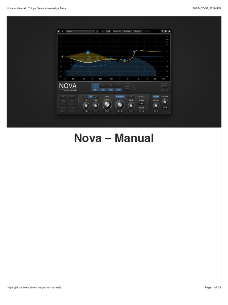 Nova Plugin User Manual | PDF | Equalization (Audio) | Electrical ...