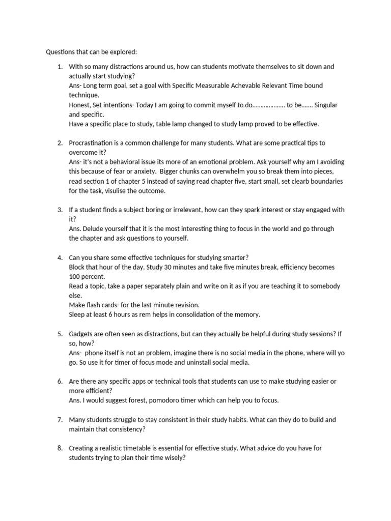 Effective Study Strategies for Students | PDF | Social Psychology ...