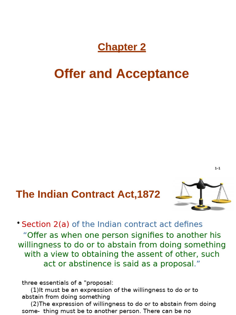 Indian Contract Act: Offer & Acceptance | PDF | Offer And Acceptance ...