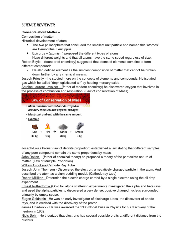 SCIENCE REVIEWER | PDF | Atoms | Atomic Nucleus