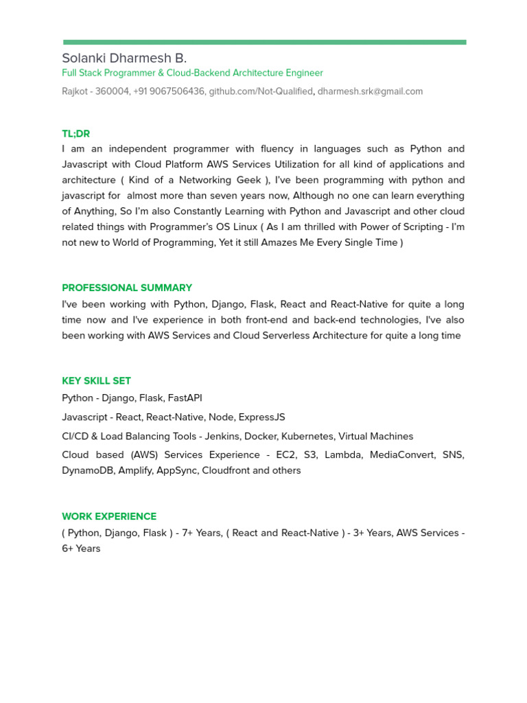 Full Stack Programmer & AWS Expert | PDF | Cloud Computing | Amazon Web ...