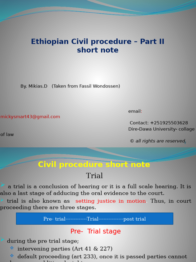 Civil procedure short note | PDF | Appeal | Judgment (Law)