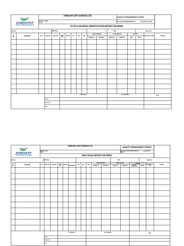 Piping Inspection Reports | PDF | Valve | Welding