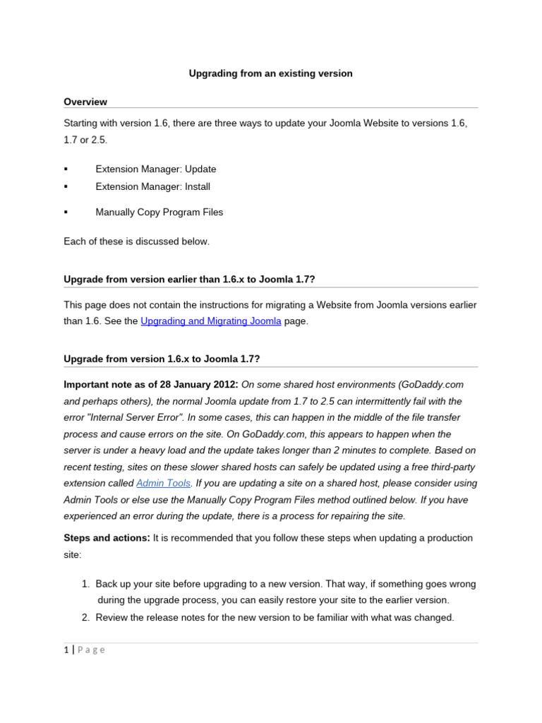 Upgrading Joomla 1.5 to 3 Guide | PDF | Computer File | Zip (File Format)