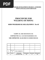 Procedure For Welding of Piping