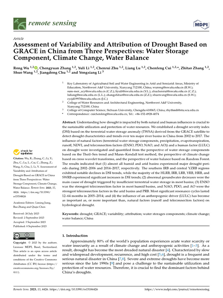 Assessment of Variability and Attribution of Droug | PDF | Drought ...