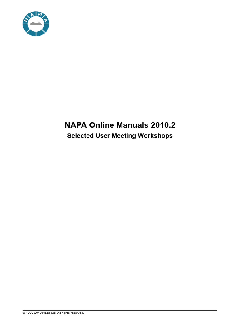 NAPA Online Manuals User Workshops | PDF | Computer Programming | Computing