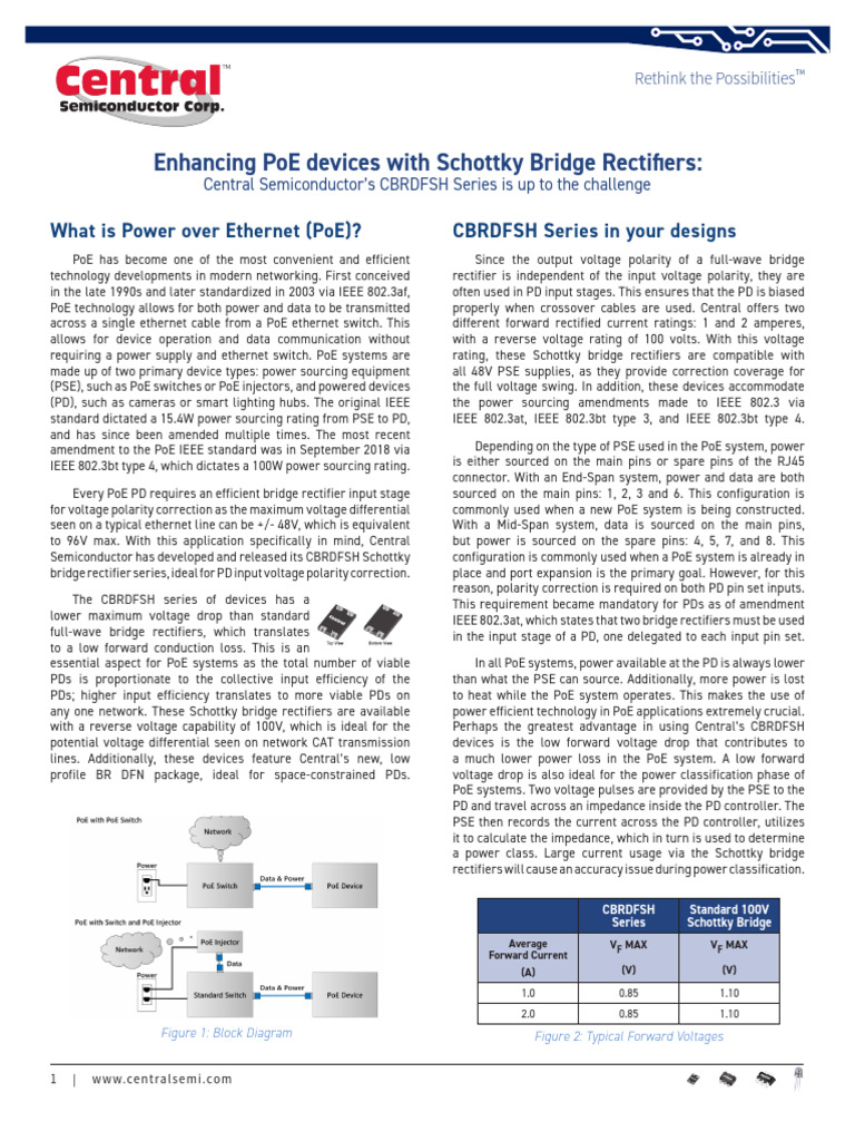 Enhancing PoE Devices With Schottky Bridge Rectifiers | PDF ...