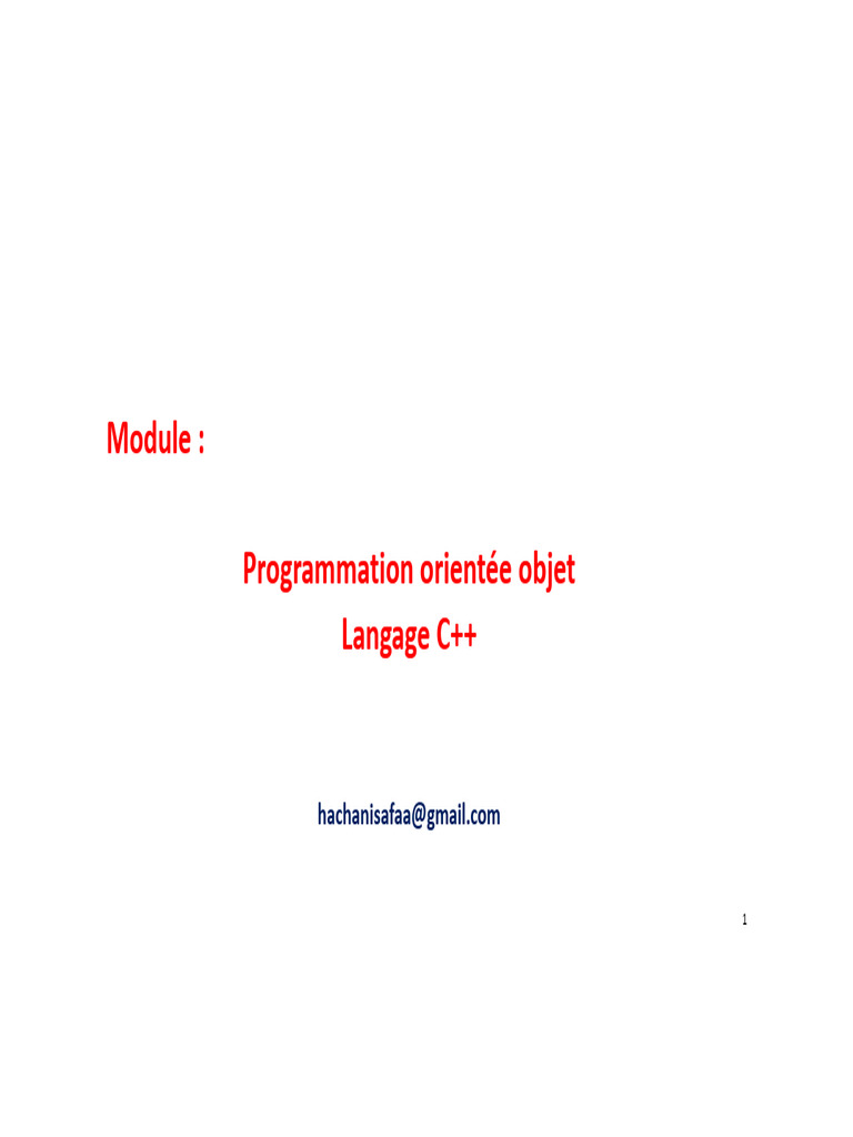 Introduction à la POO en C++ | PDF | Programmation informatique ...