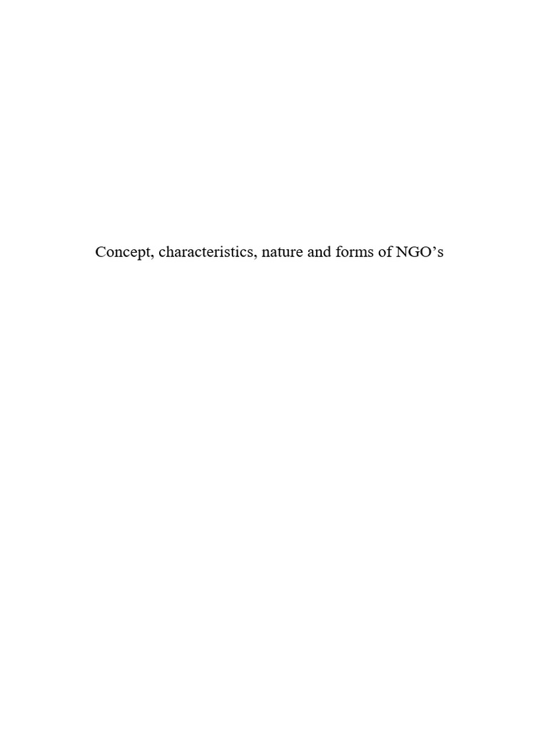 Characteristics and Functions of NGOs | PDF | Non Governmental Organization