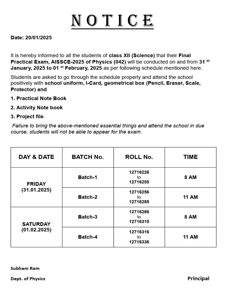 Phy Prac Exam | PDF