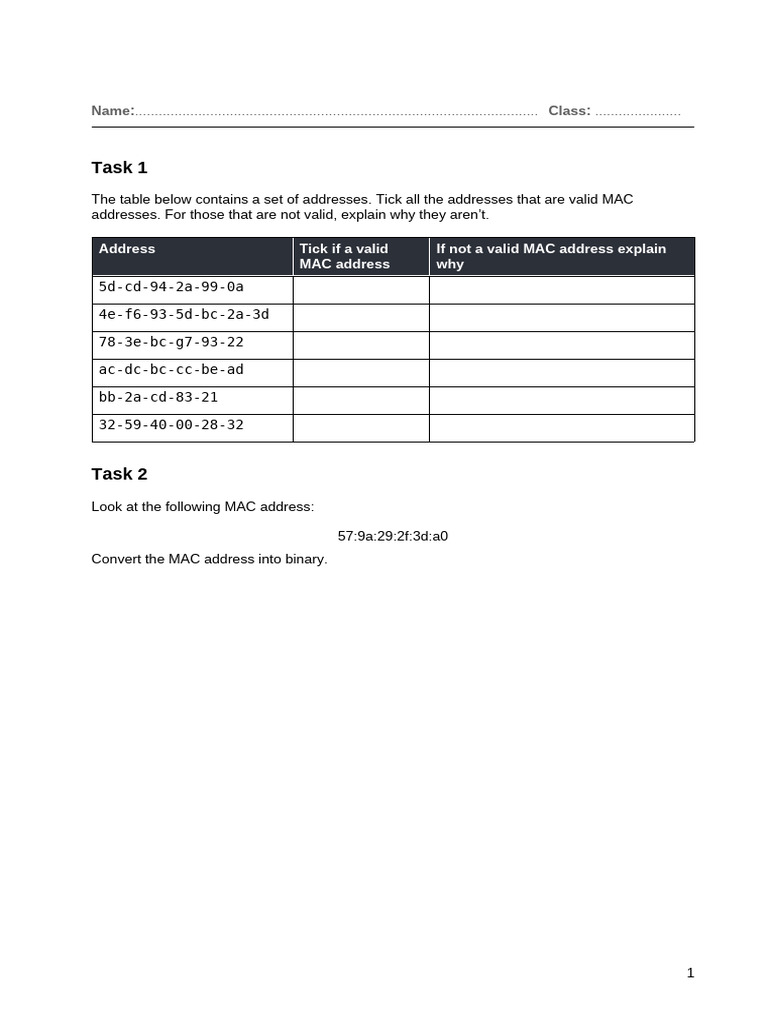 3.4 Worksheet 2 ICT | PDF | I Pv6 | Ip Address