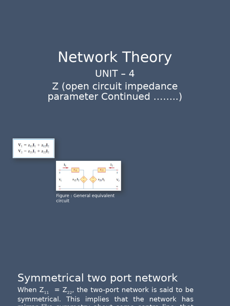 Two-Port Network Impedance Parameters | PDF