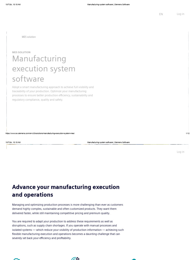 Manufacturing System Software - Siemens Software | PDF | Information ...