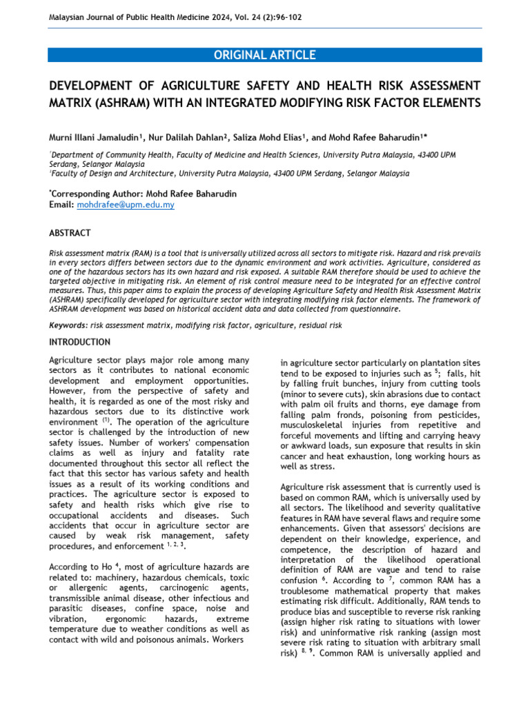 DEVELOPMENT+OF+AGRICULTURE+SAFETY+AND+HEALTH+RISK+ASSESSMENT+MATRIX+ ...