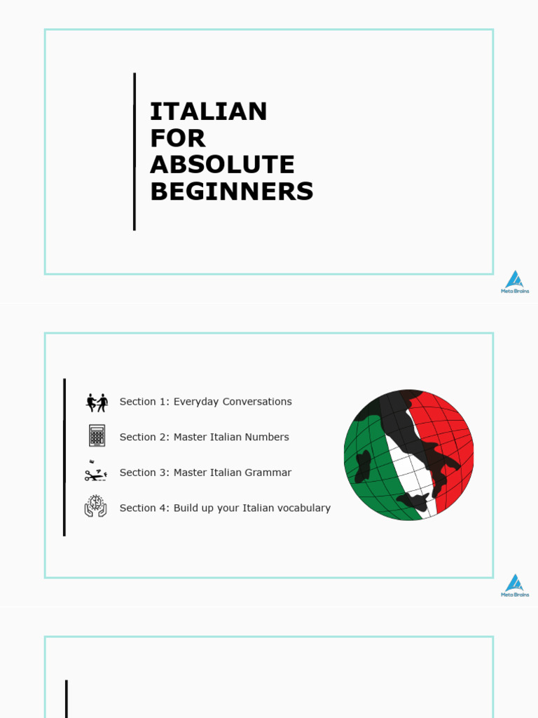 Learn Italian for Absolute Beginners | PDF | Grammatical Gender ...