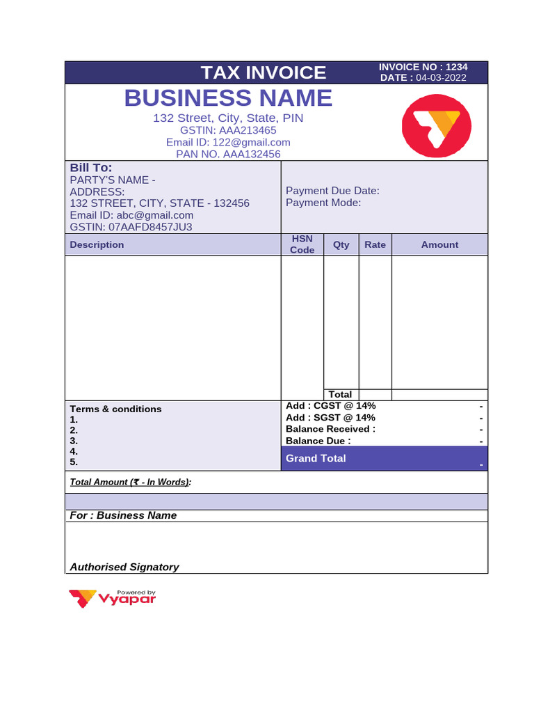 Invoice Format in Word 09 | PDF