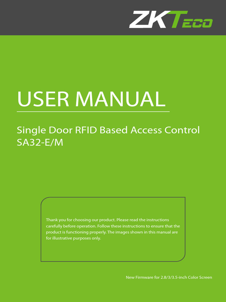 Single Door RFID Access Control Guide | PDF | Access Control | Personal ...