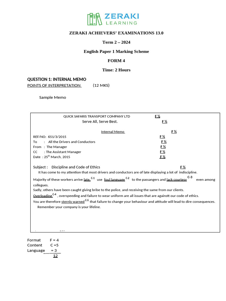 English - Paper 1 - Marking Scheme | PDF | Linguistics | Human ...