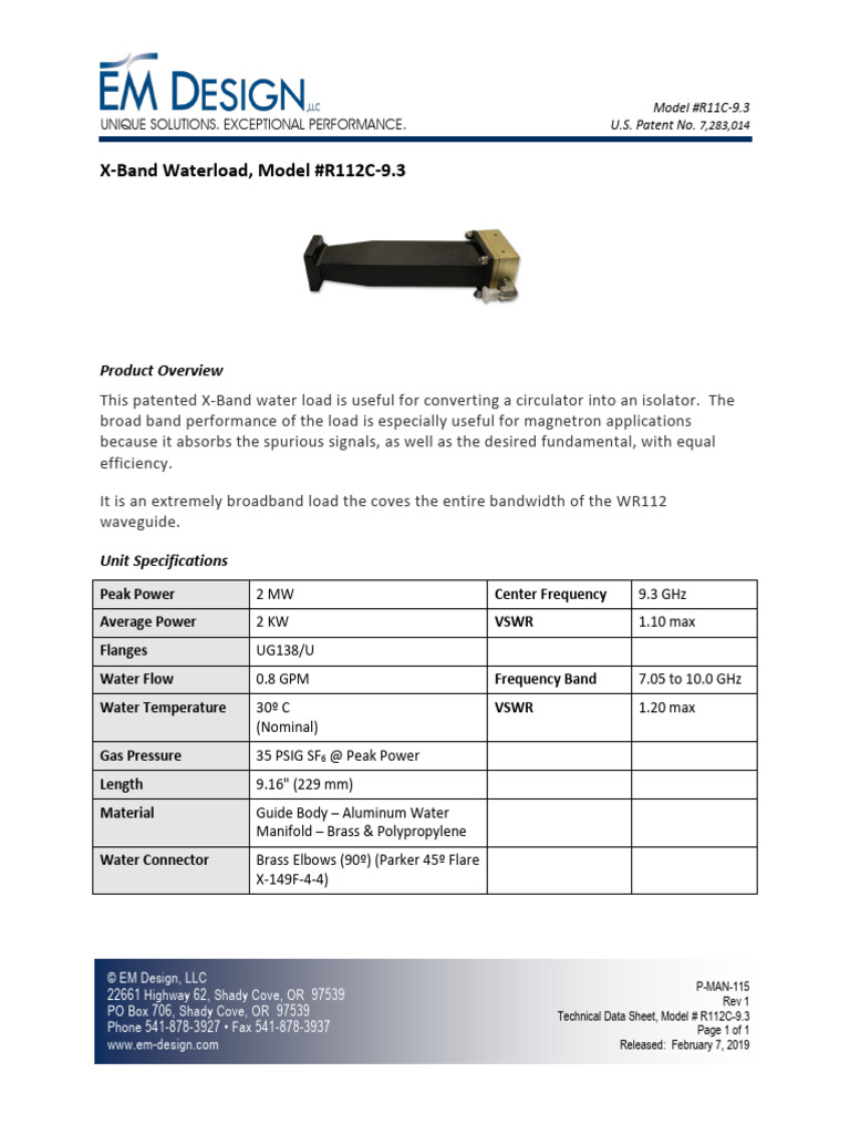 X Band Waterload Waveguide Termination | PDF