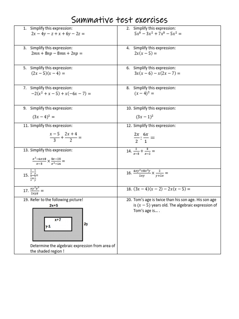 Sumative Exercisses | PDF