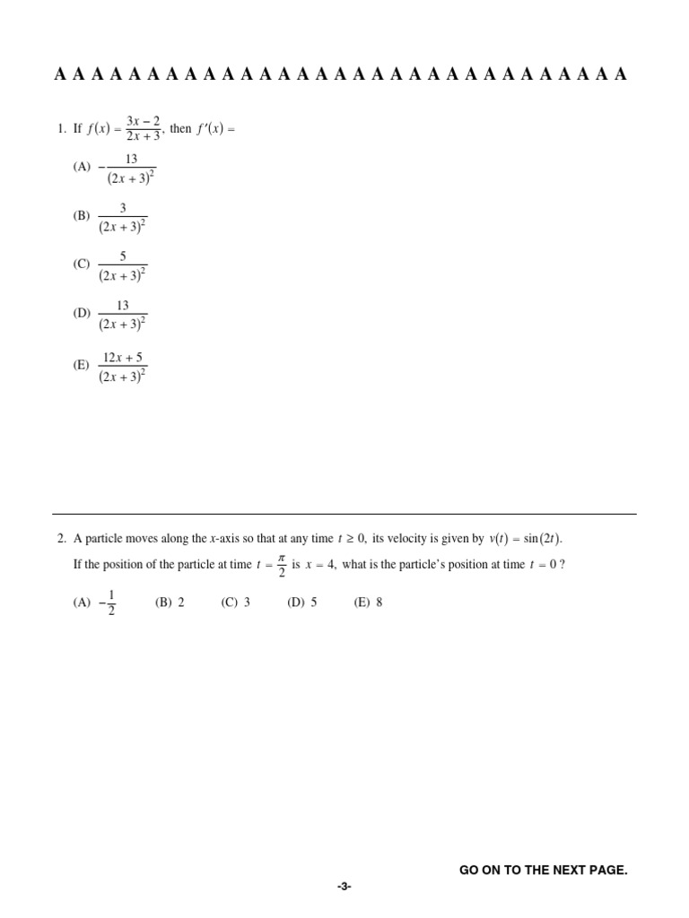 ap cal bc practice test-페이지-6-21,23-31 | PDF | Power Series | Mathematical Concepts