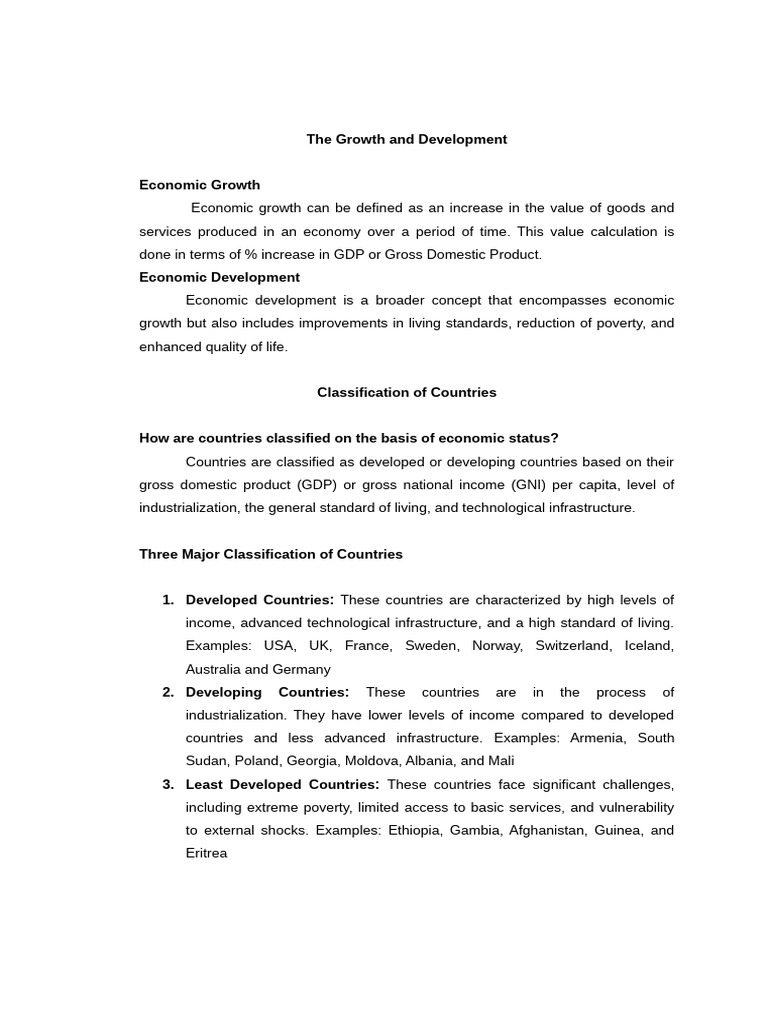 Economic Growth and Country Development | PDF | Purchasing Power Parity ...