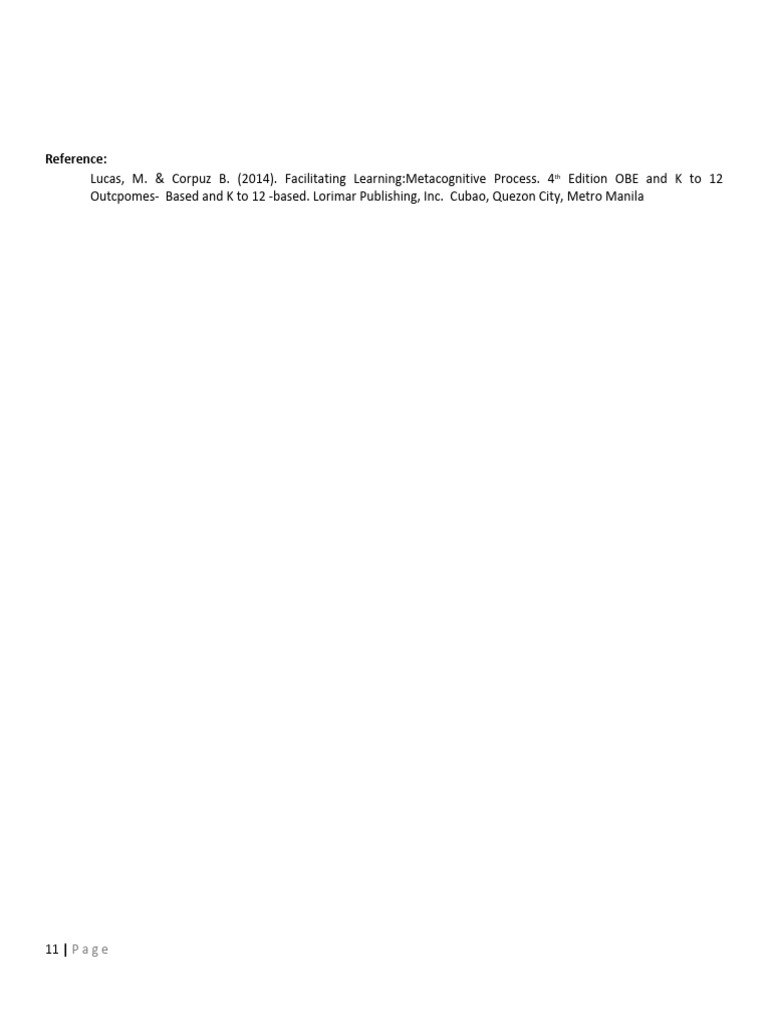 Metacognitive Learning Strategies Guide | PDF