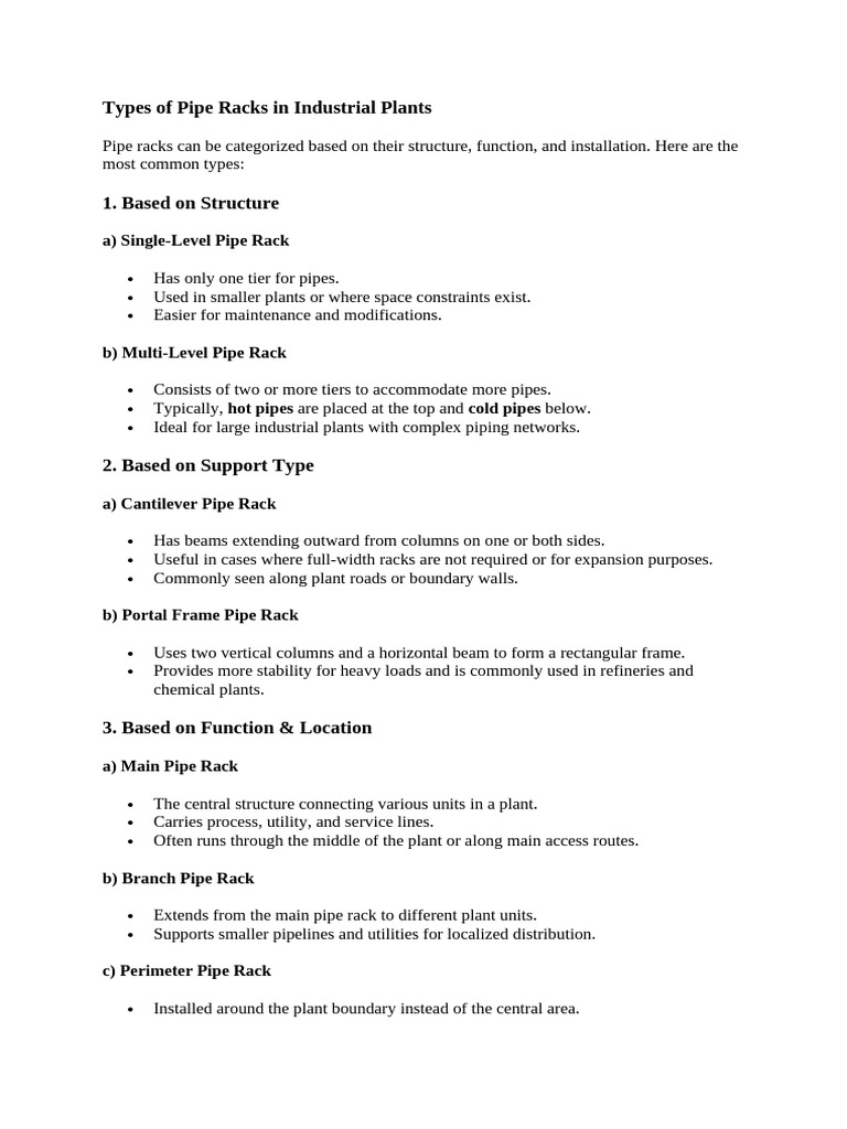 Types of Industrial Pipe Racks | PDF