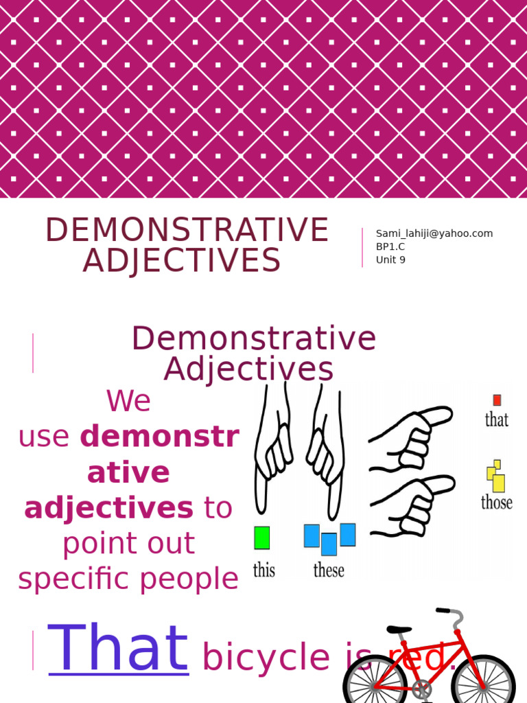 Demonstrative Adjectives Guide | PDF