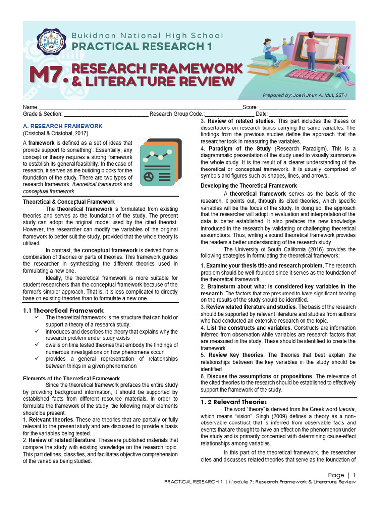 PR1 M7 Research Framework Literature Review JJAI | PDF | Theory | Science