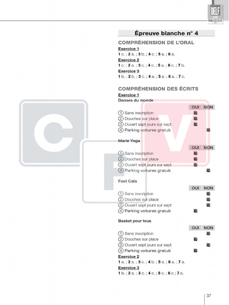 Đề thi DELF B1 - Đề 09 - Corrigé | PDF