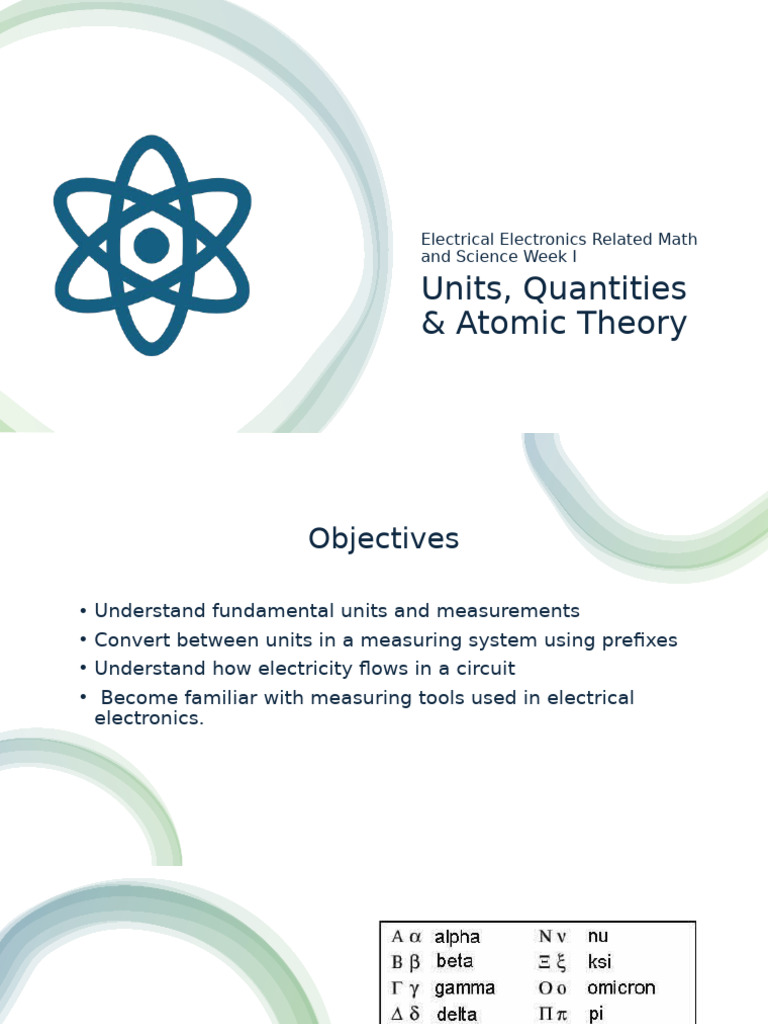 Electrical Electronics Related Math and Science Week I | PDF | Electric ...