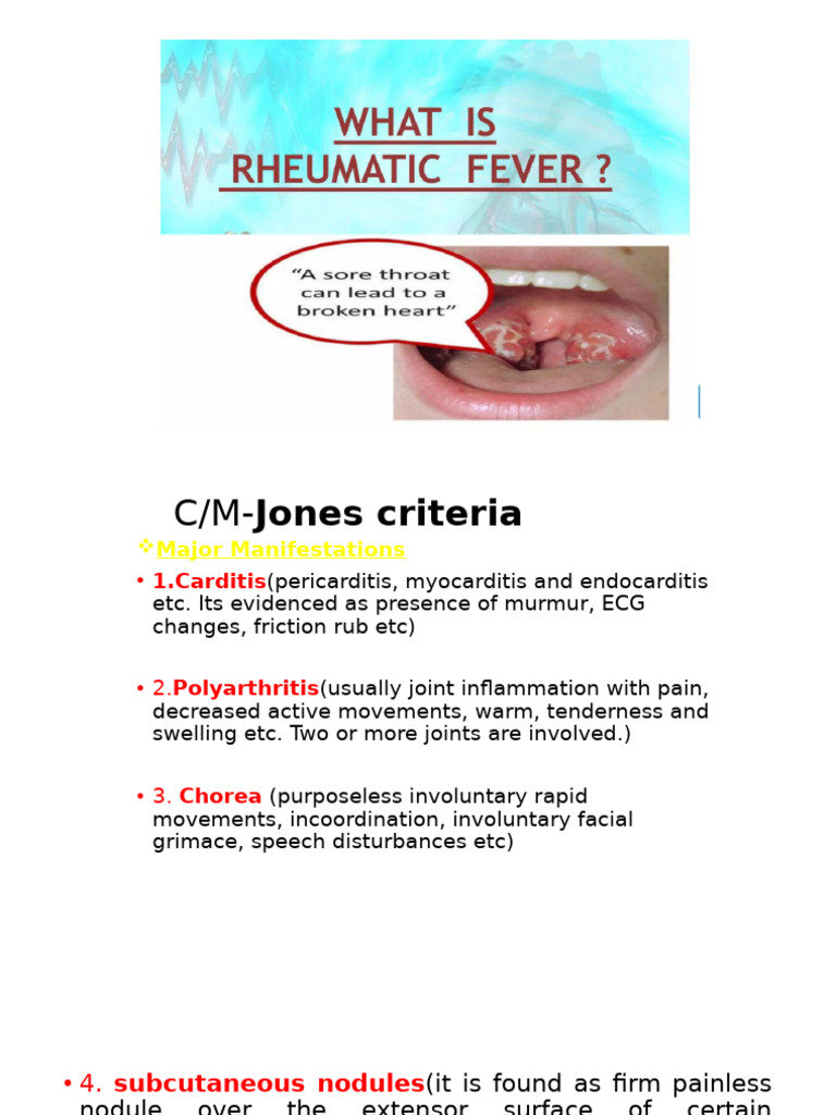 Manifestations of Rhumatic Fever | PDF