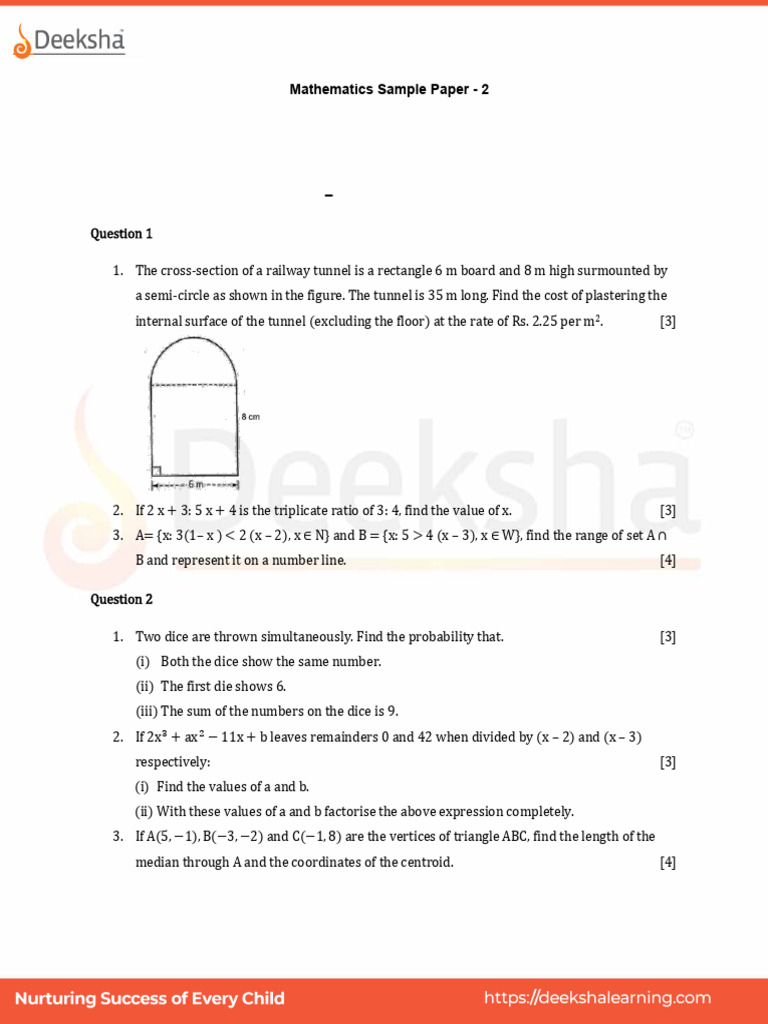 ICSE Mathematics Sample Paper 2025 | PDF | Circle | Angle