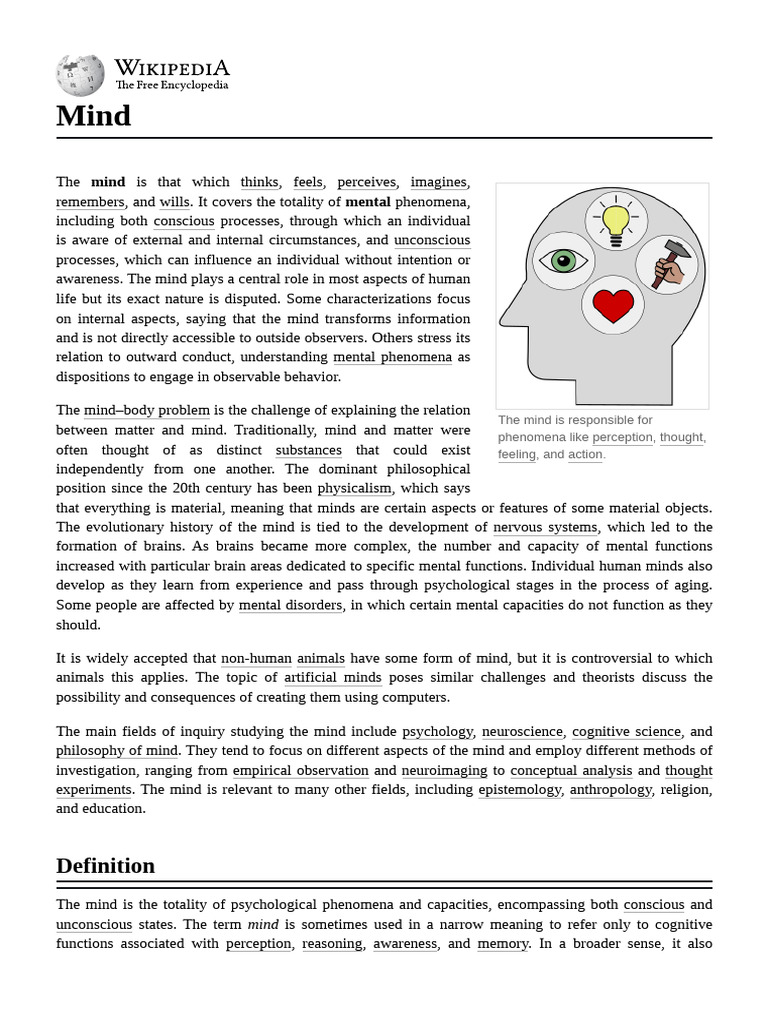 Understanding the Human Mind and Its Functions | PDF | Mind ...