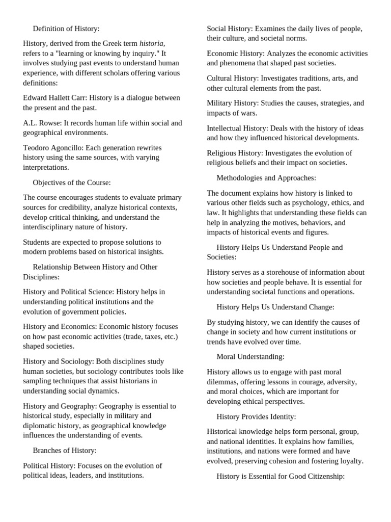 Understanding History: Definitions and Insights | PDF | Georg Wilhelm ...