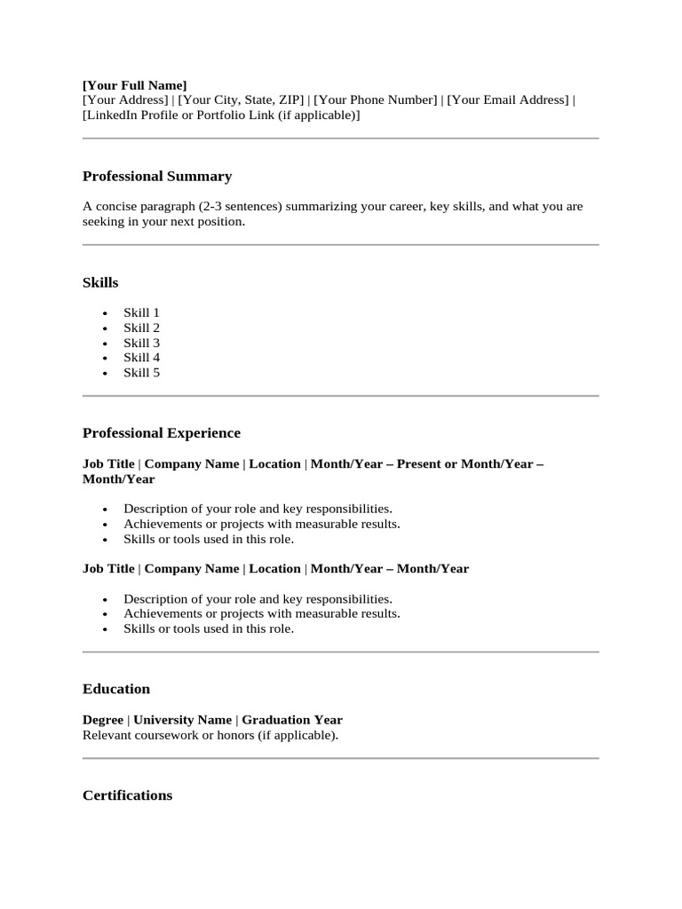 Resume template | PDF