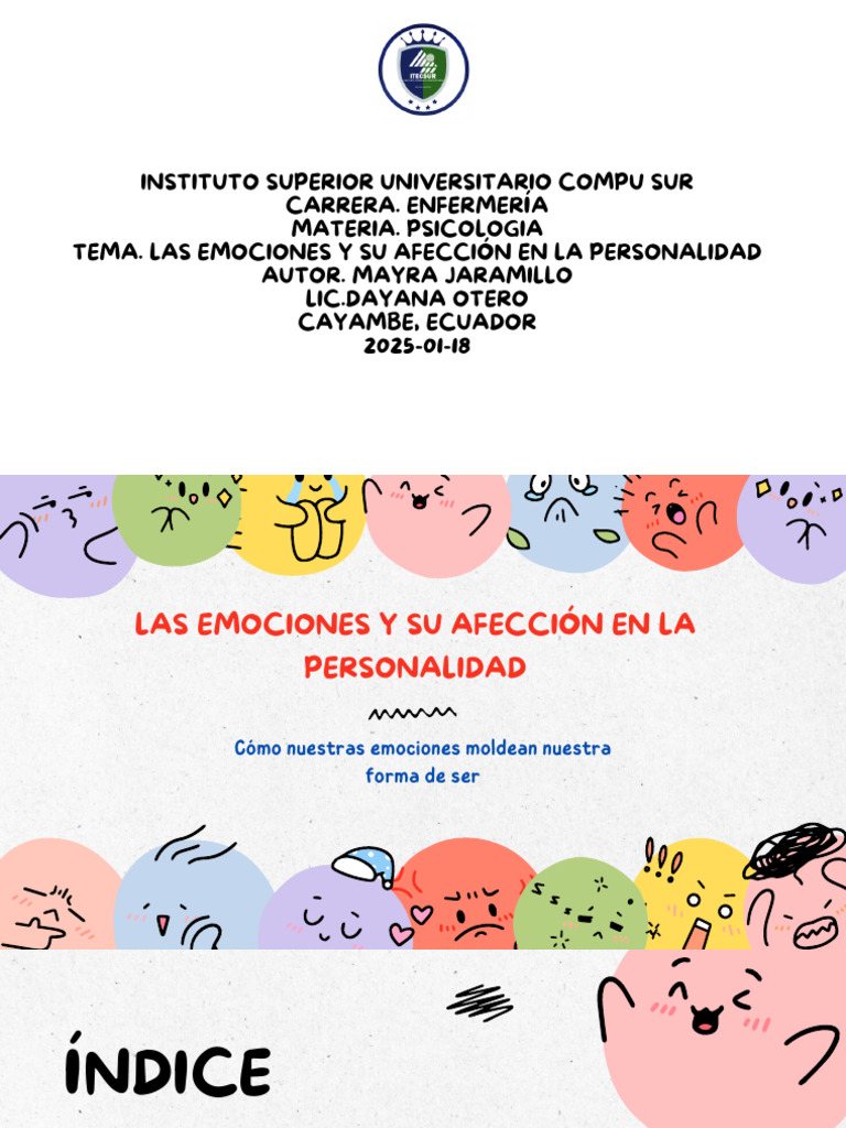 Emociones y su Impacto en la Personalidad | PDF | Las emociones ...