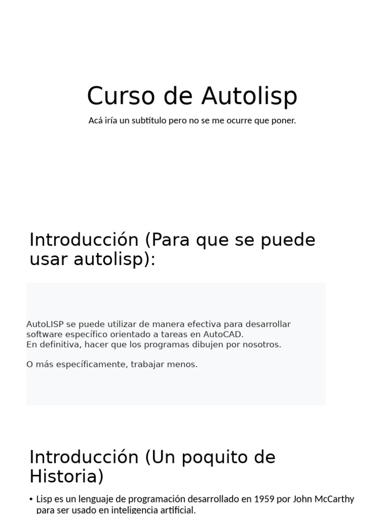 Curso de Autolisp Unidad 1 | PDF | Lenguaje de programación ...