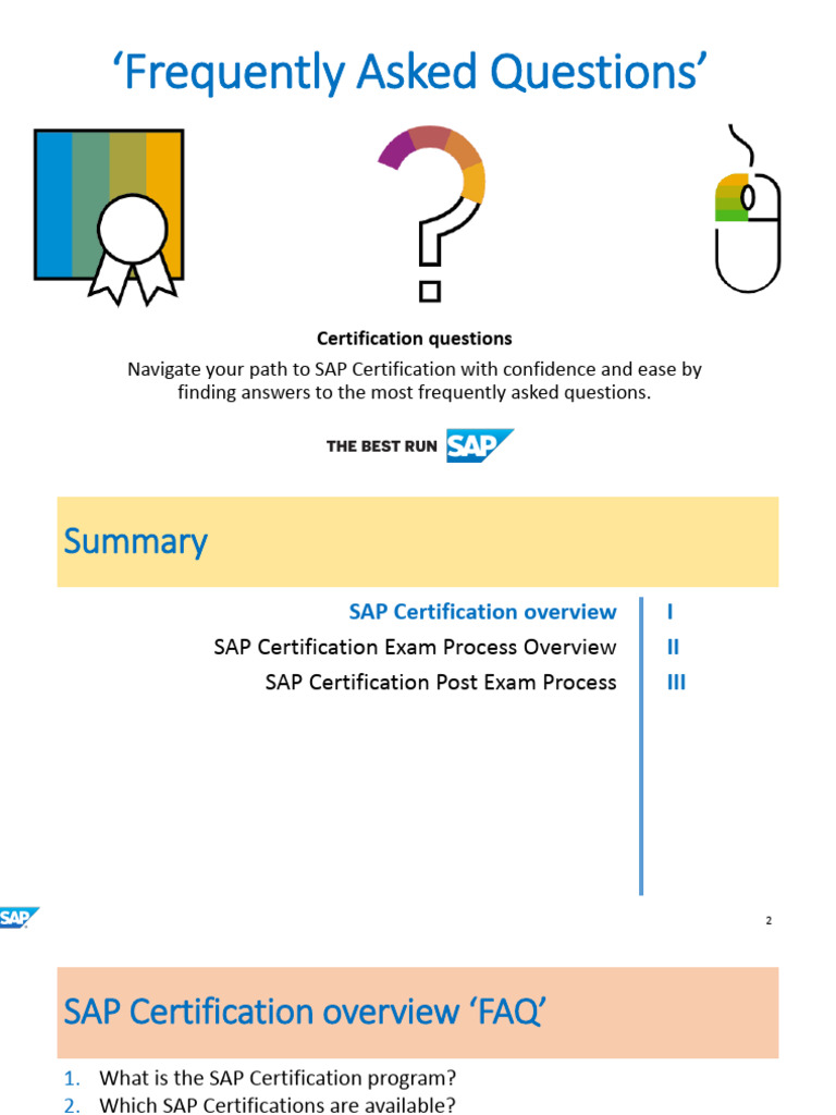 SAP Certification FAQs and Guide | PDF | Identity Document ...